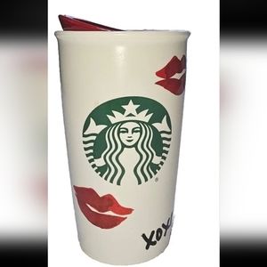 NWOT, "RARE" Starbucks Valentine's 2015 XOXO KISSES💋💋 Ceramic Tumblers 12 Oz